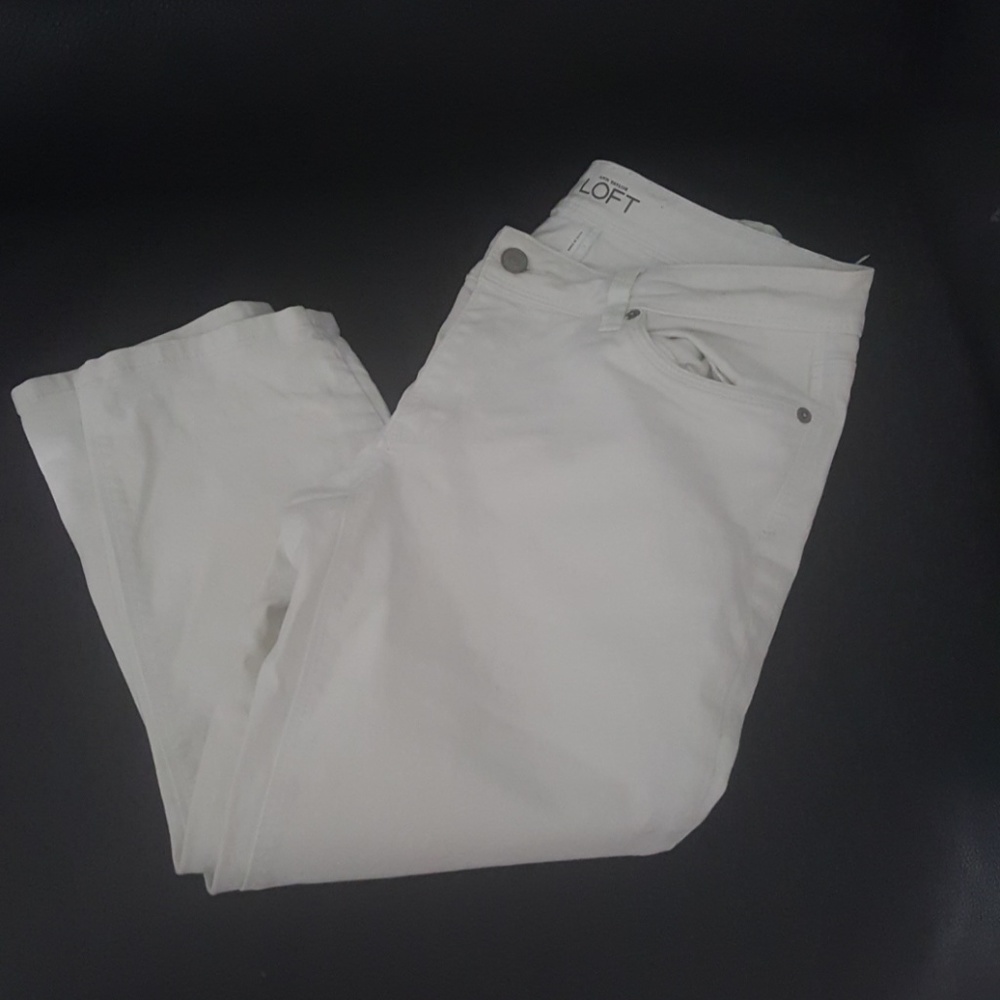 LOFT White Ankle Cropped Pants